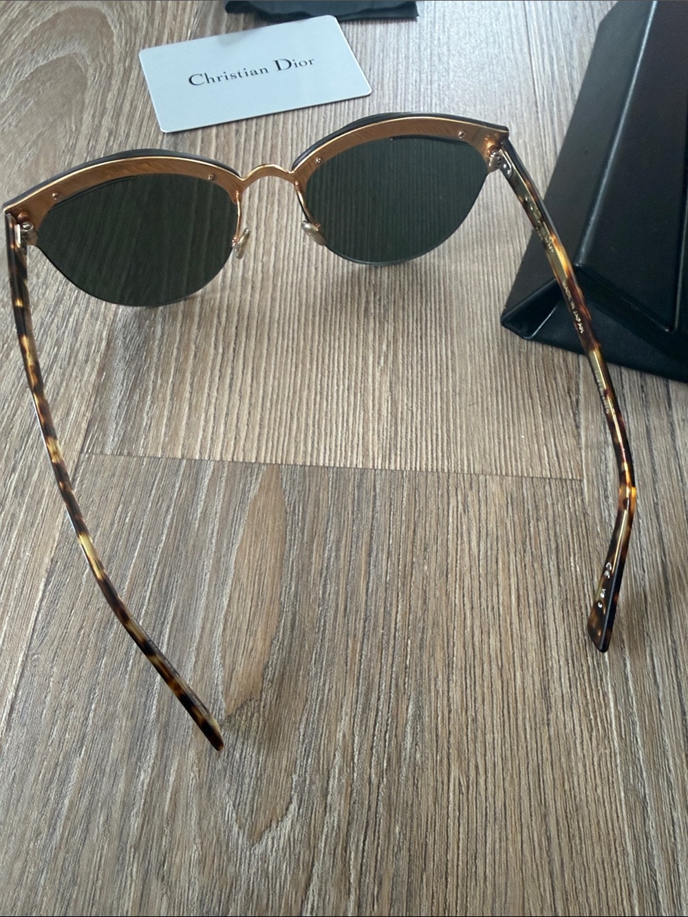 Christian Dior Empire 06J0TCat Eye Havana Titanium Frame Sunglasses - Picture 4 of 6